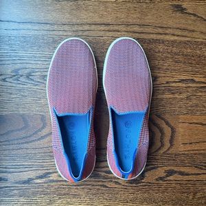 EUC Rothy’s Triple Stitch Tangerine Sneakers, size 10.5